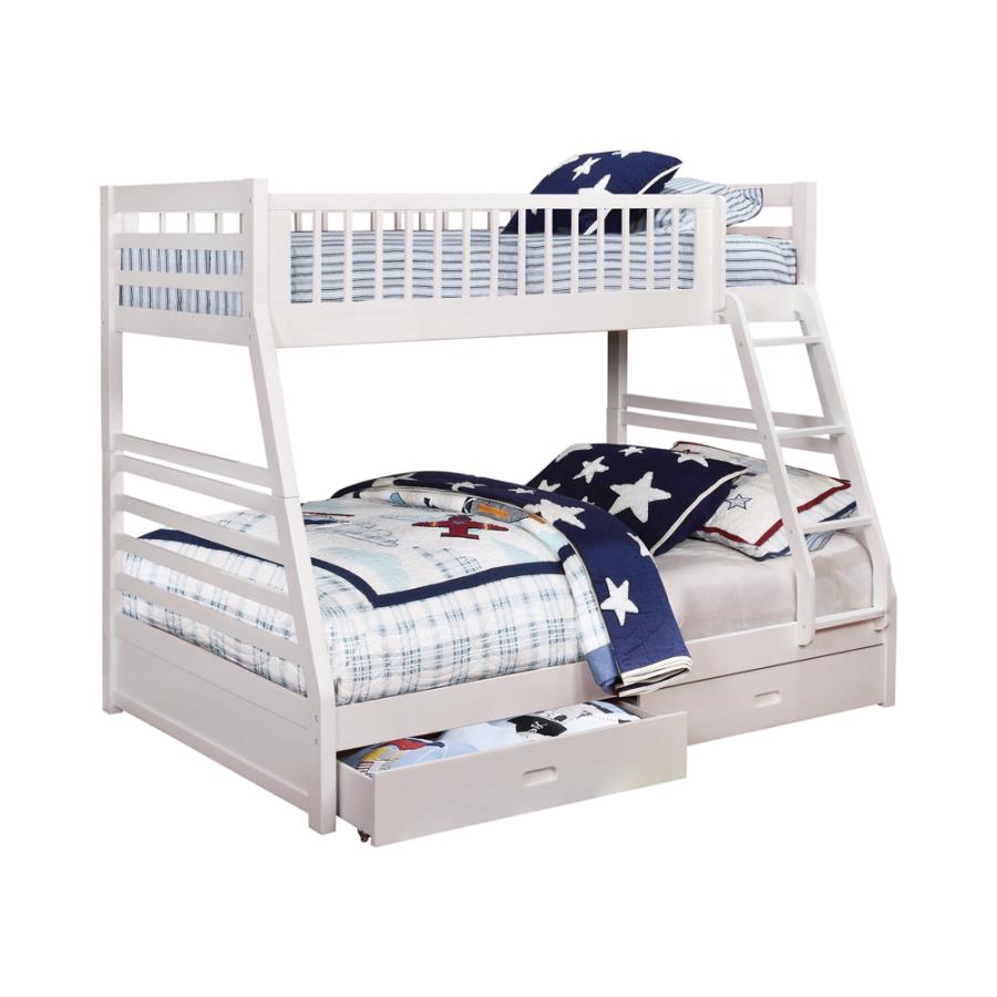 Ashton Twin Over Full Bunk 2-drawer Bed White