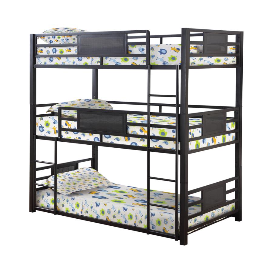 Rogen Full Triple Bunk Bed Dark Bronze