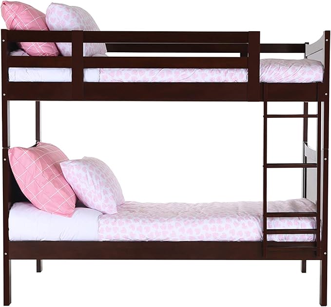 Konrad Furniture Milan Bunk Bed Twin/Twin Espresso