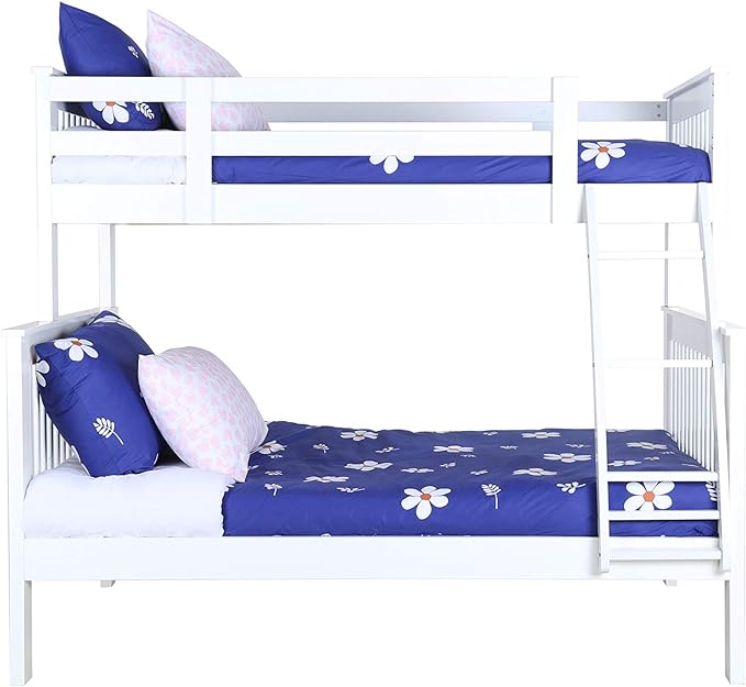 Konrad Furniture Barcelona Solid Hardwood Bunk Bed Twin Over Full, White