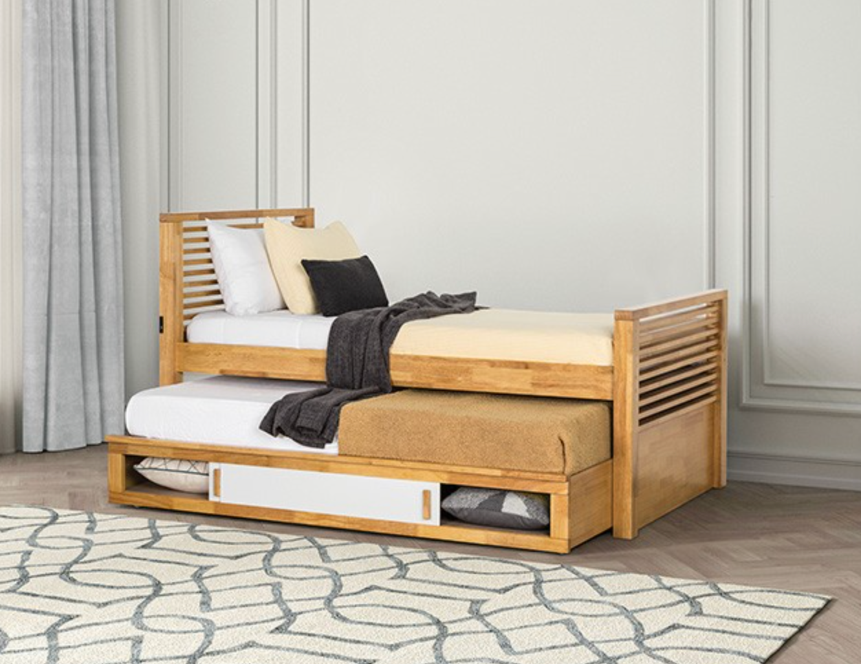 Dayville Captain Twin Bed- Light Oak