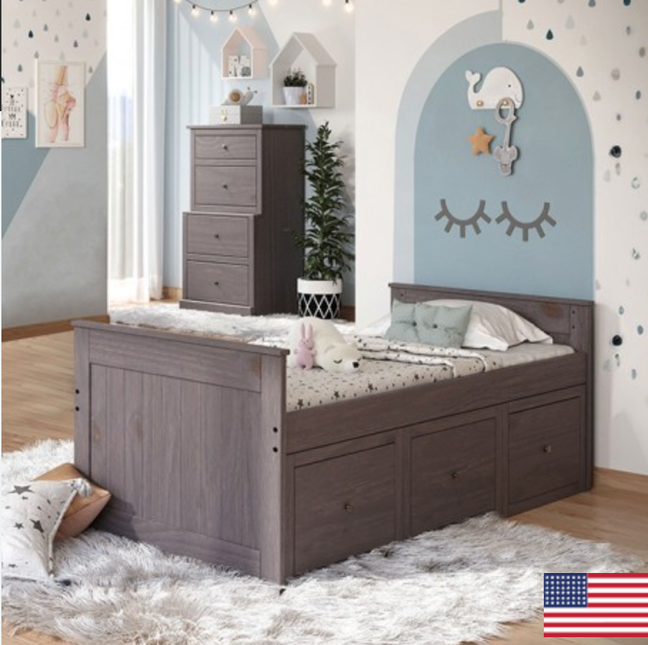 Marino Twin Captain Bed - Grey