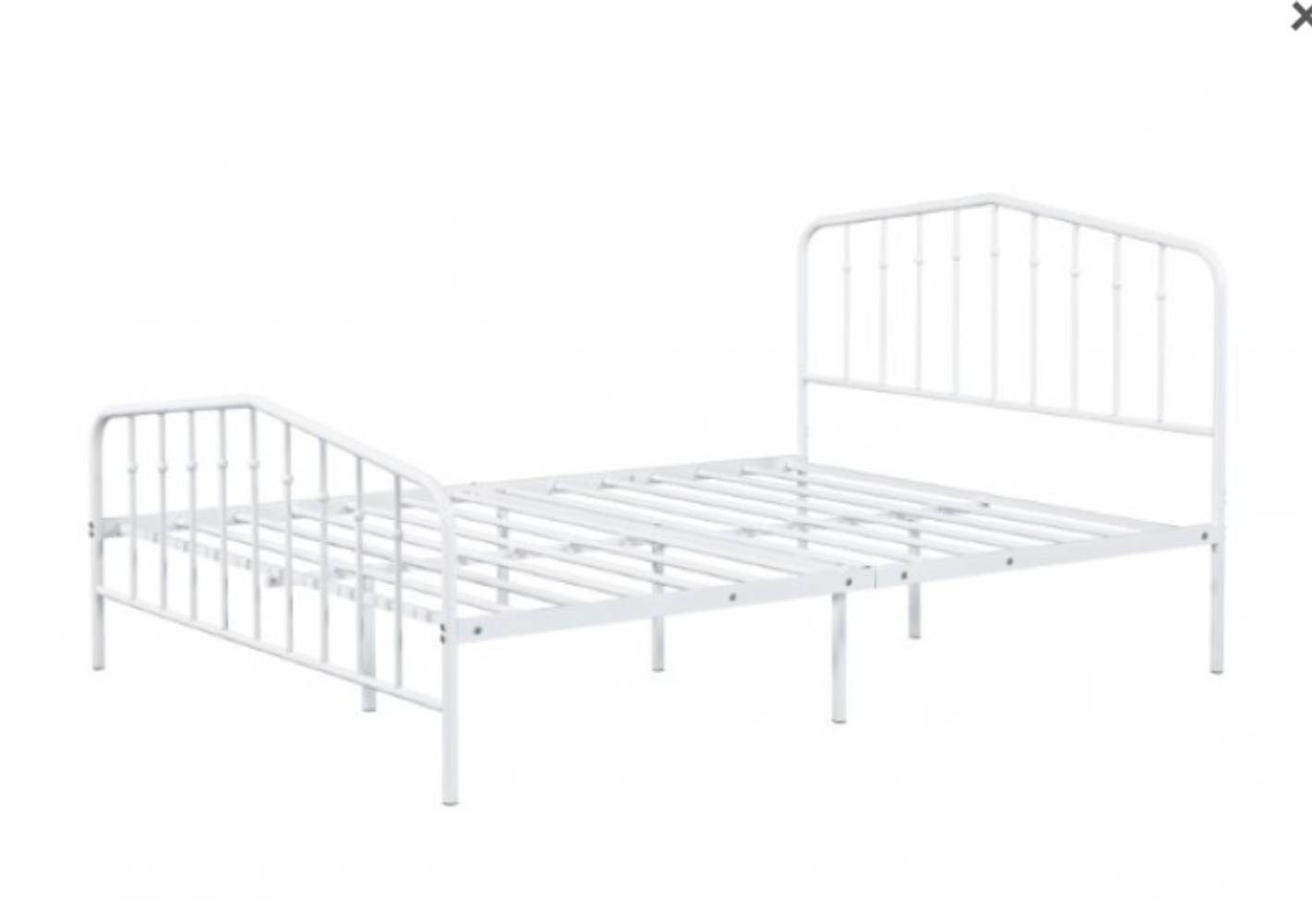 Nicoli Full Metal Bed - White