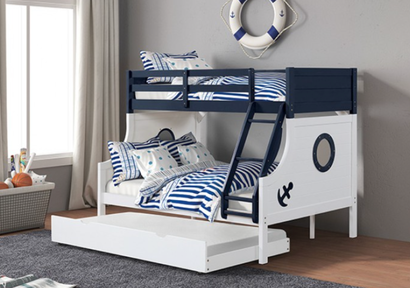 Nautia Twin Over Full Bunk Bed- Blue