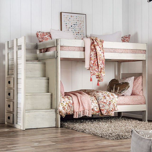 Ampelios Twin Over Twin Bunk Bed White