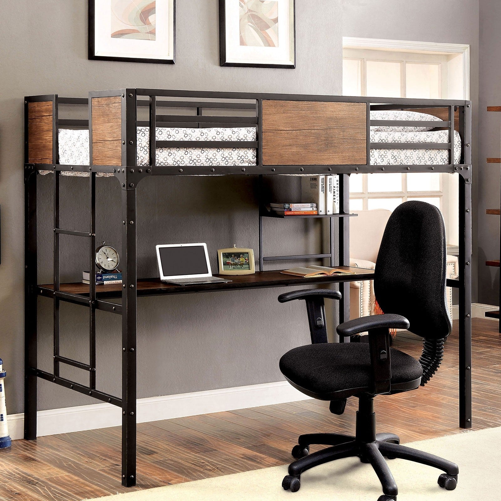 Clapton Twin Bed Over Workstation