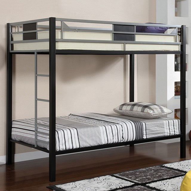 Clifton Twin Over Twin Bunk Bed Silver