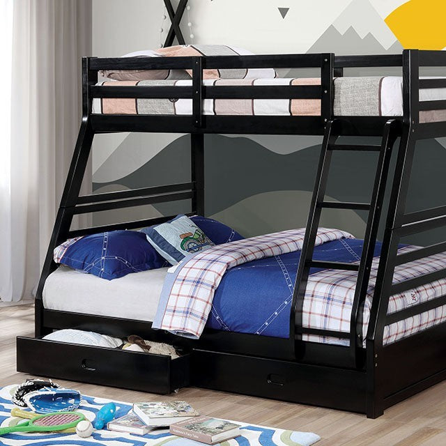 California Twin Over Full Bunk Bed Black