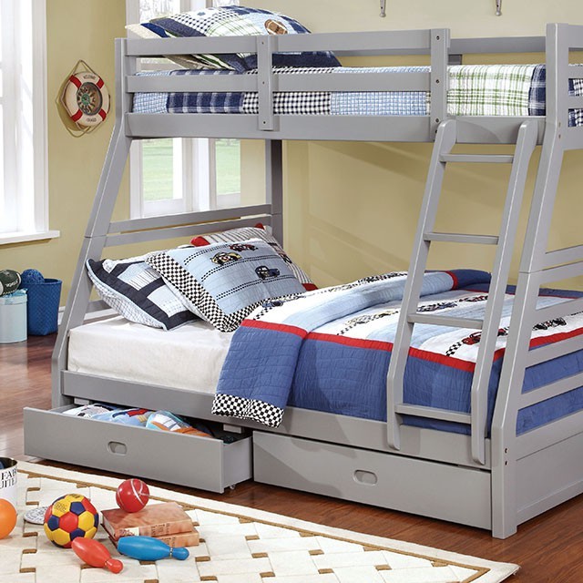 California Twin Over Full Bunk Bed Grey