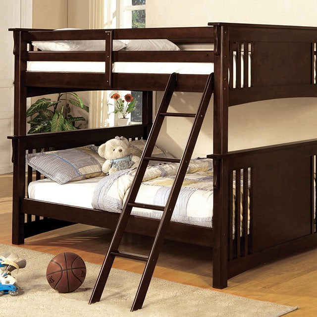 Spring Creek Twin Over Twin Bunk Bed Dark Walnut