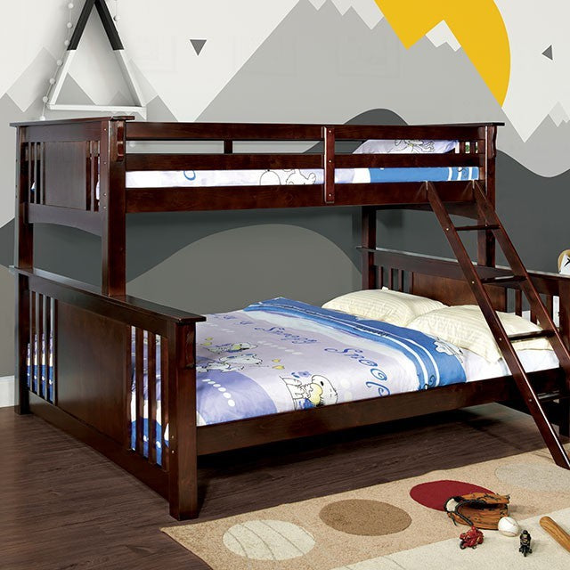 Spring Creek Twin XL  Over Queen Bunk Bed Dark Walnut