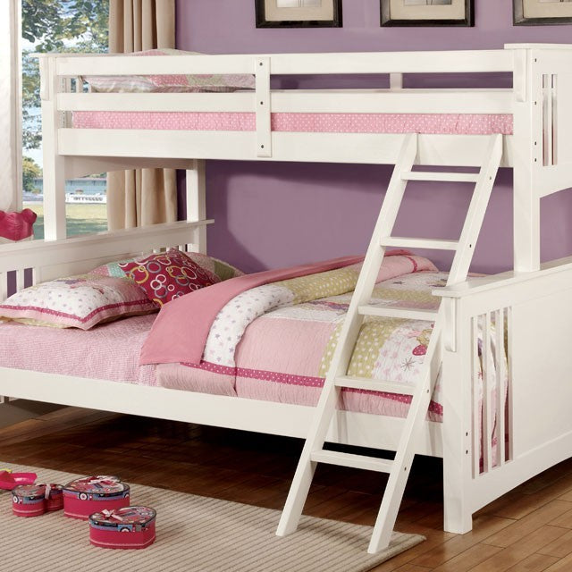 Spring Creek Twin XL  Over Queen Bunk Bed White