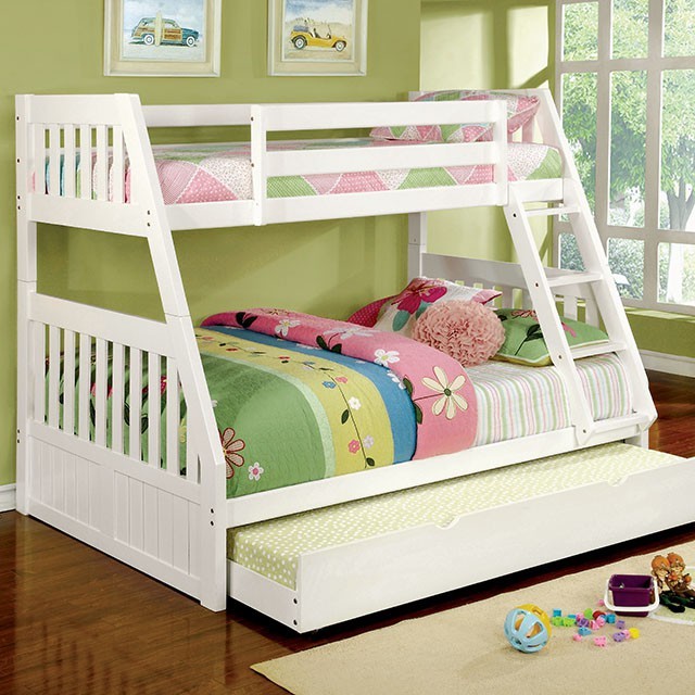 Canberra Twin Over Full Bunk Bed White