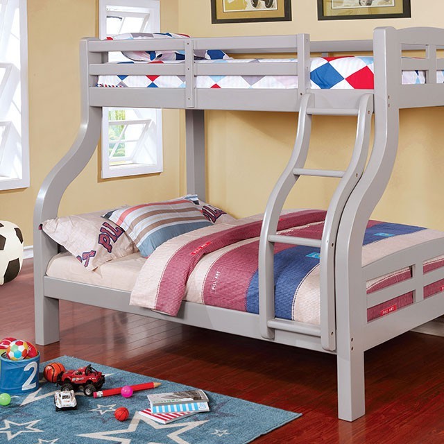 Solpine Twin Over Full Bunk Bed Grey