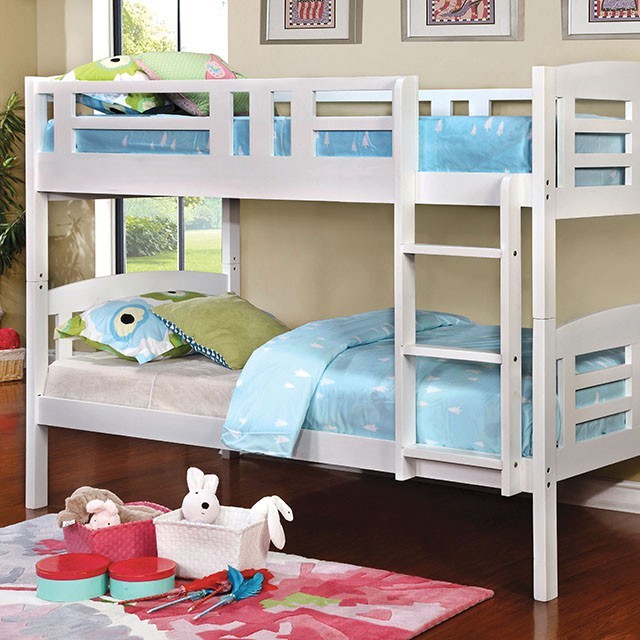 Cassie Twin Over Twin Bunk Bed White