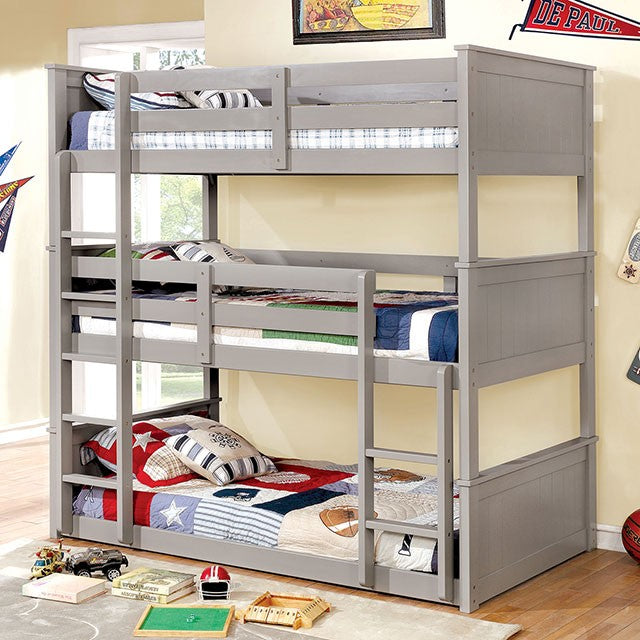 Therese Triple Twin Bunk Bed Grey