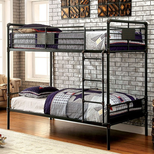 Olga Twin Over Twin Bunk Bed Black