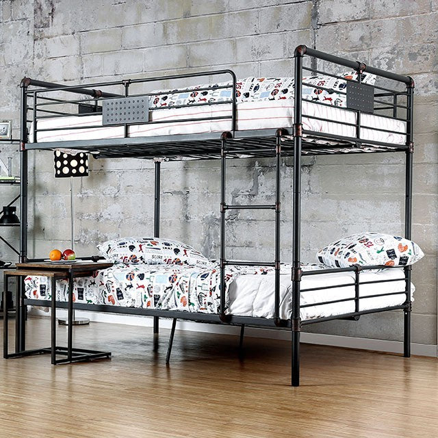 Olga Full Over Full Bunk Bed Antique Black