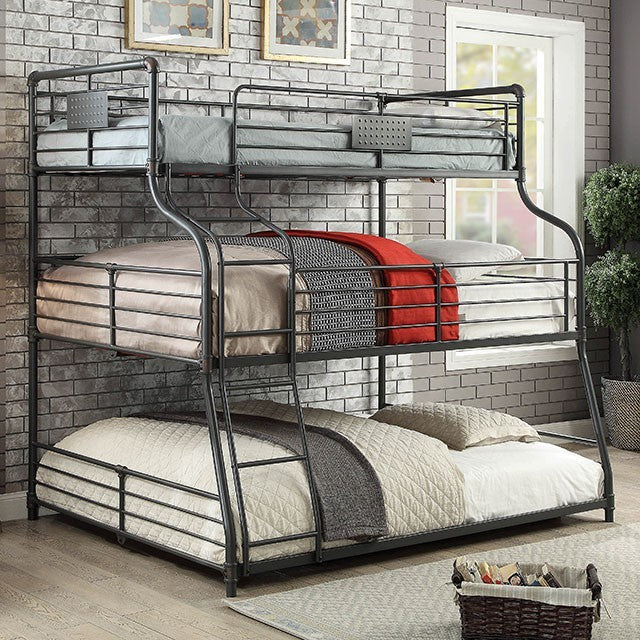 Olga Twin Over Full Over Queen Bunk Bed Black