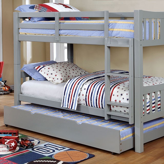 Cameron Twin Over Twin Bunk Bed Grey