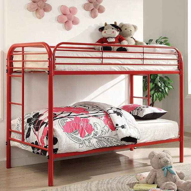 Opal Twin Over Twin Bunk Bed Red