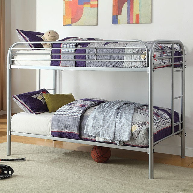 Opal Twin Over Twin Bunk Bed Silver