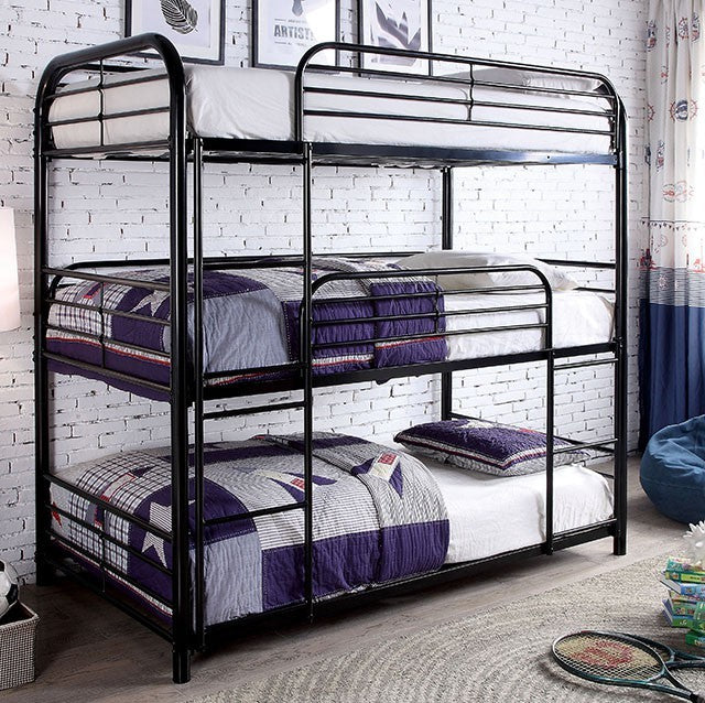 Opal Triple Twin Bunk Bed Black