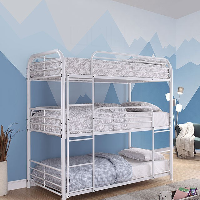 Opal Triple Twin Bunk Bed White