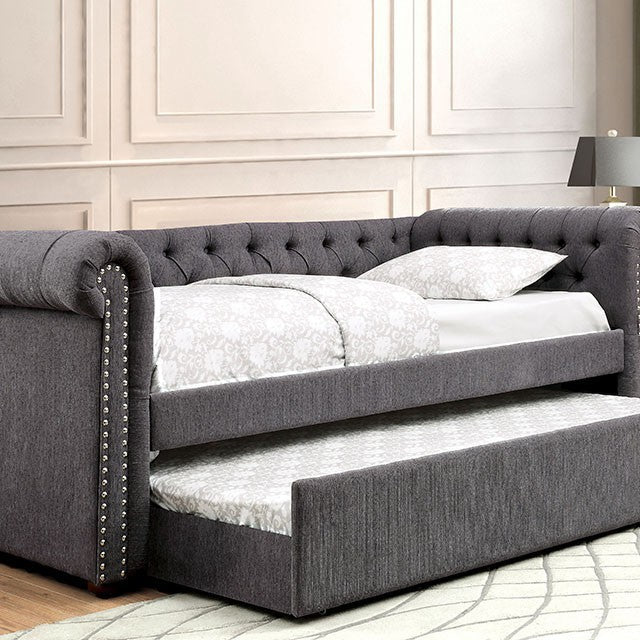 Leanna Daybed Twin Daybed With Trundle Grey