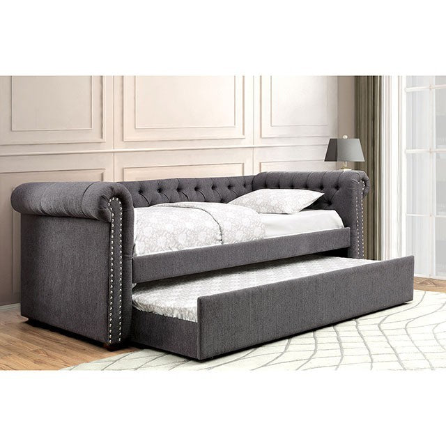 Leanna Daybed Twin Daybed With Trundle Grey