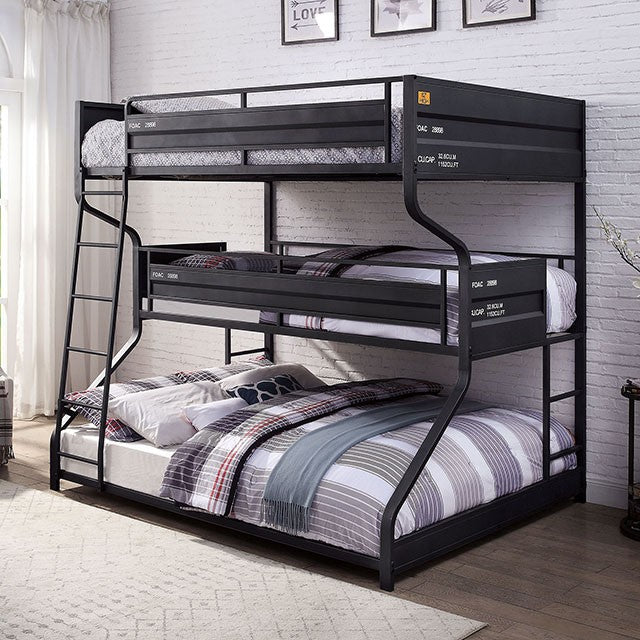 Lodida Full Over Twin Over Queen Bunk Bed