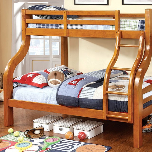 Solpine Twin Over Full Bunk Bed Oak