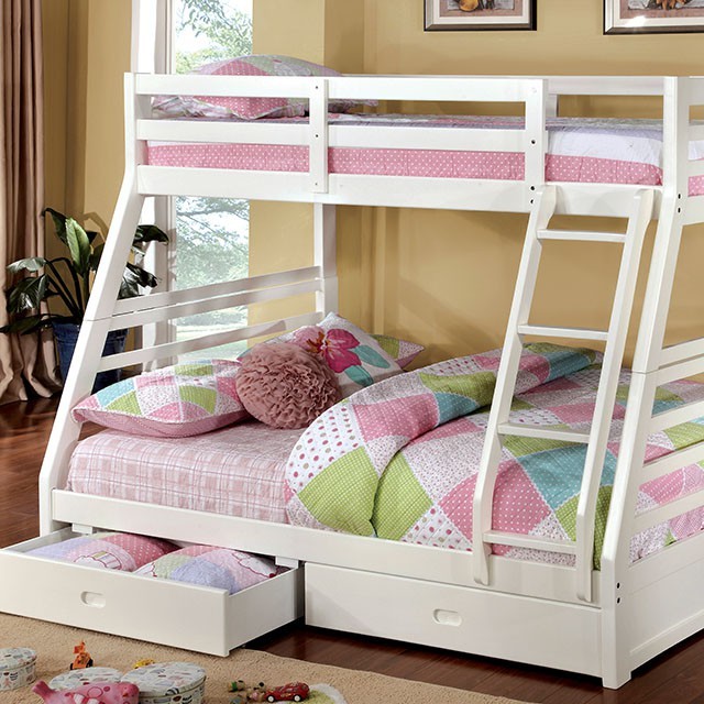 California Twin Over Full Bunk Bed White