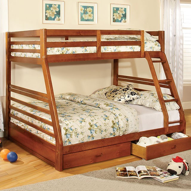 California Twin Over Full Bunk Bed Oak