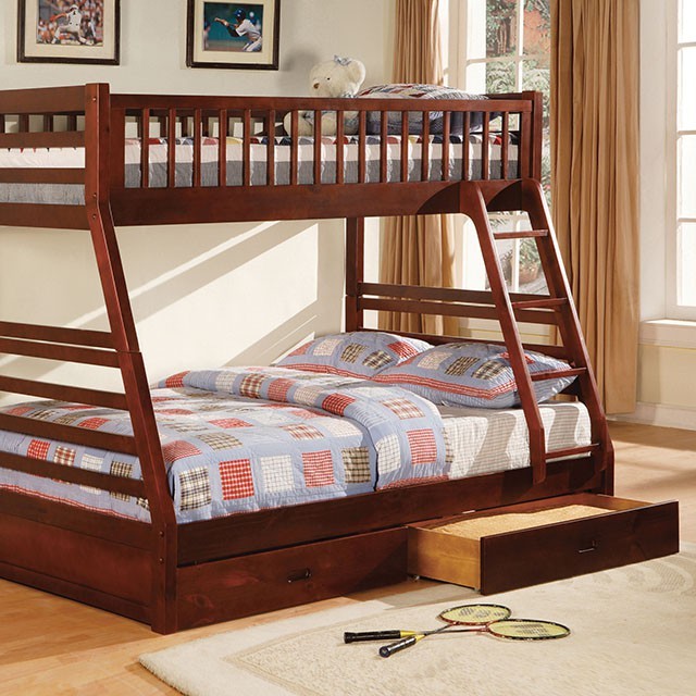 California Twin Over Full Bunk Bed Cherry