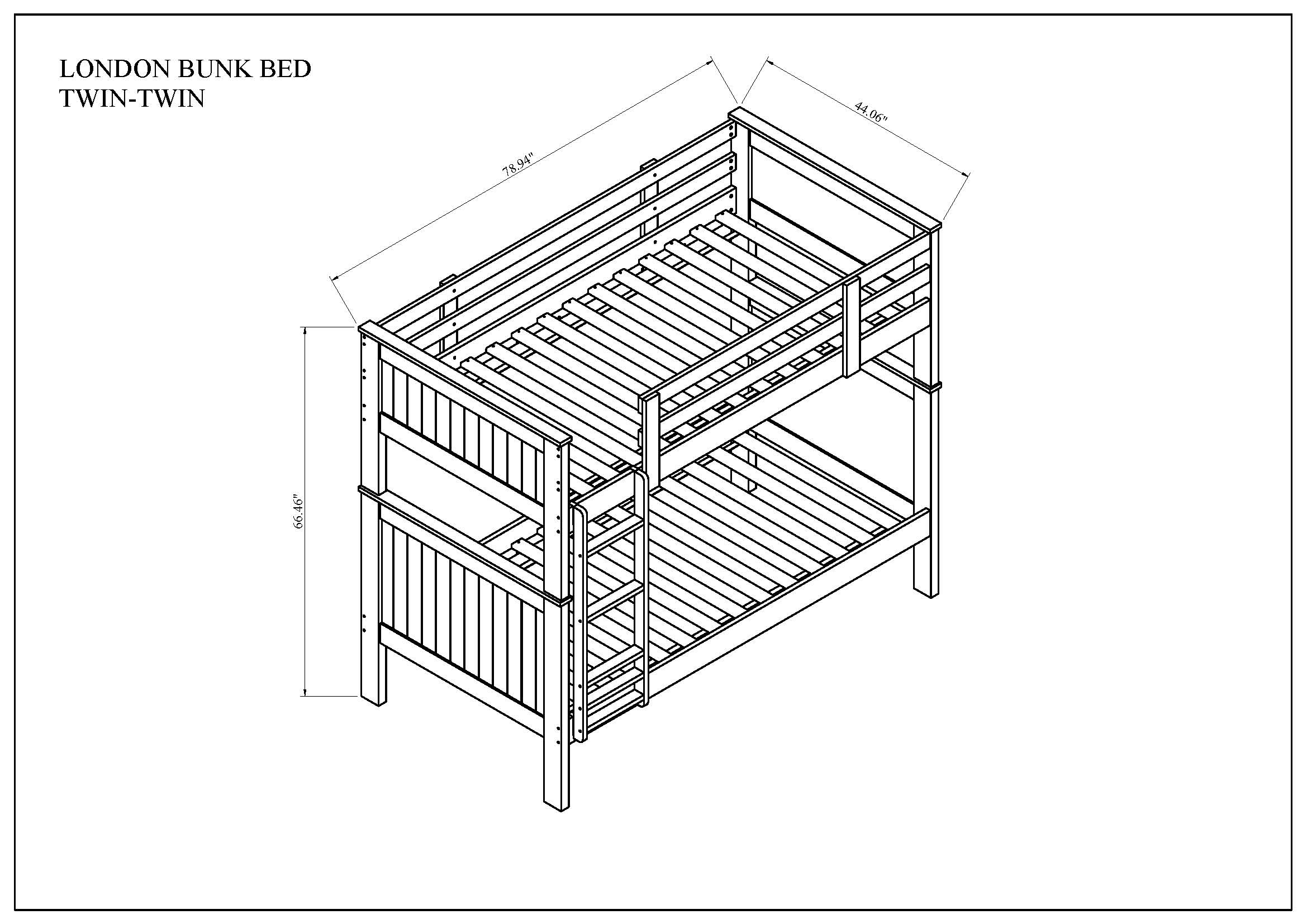 Bead Board Twin Over Twin